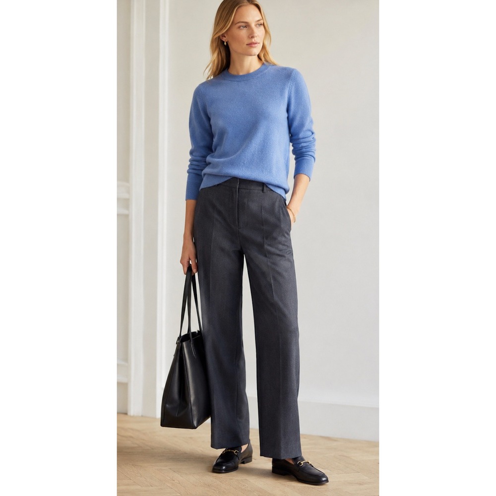 J.Crew 100% Cashmere Crewneck Sweater Blue Soft Luxury Classic